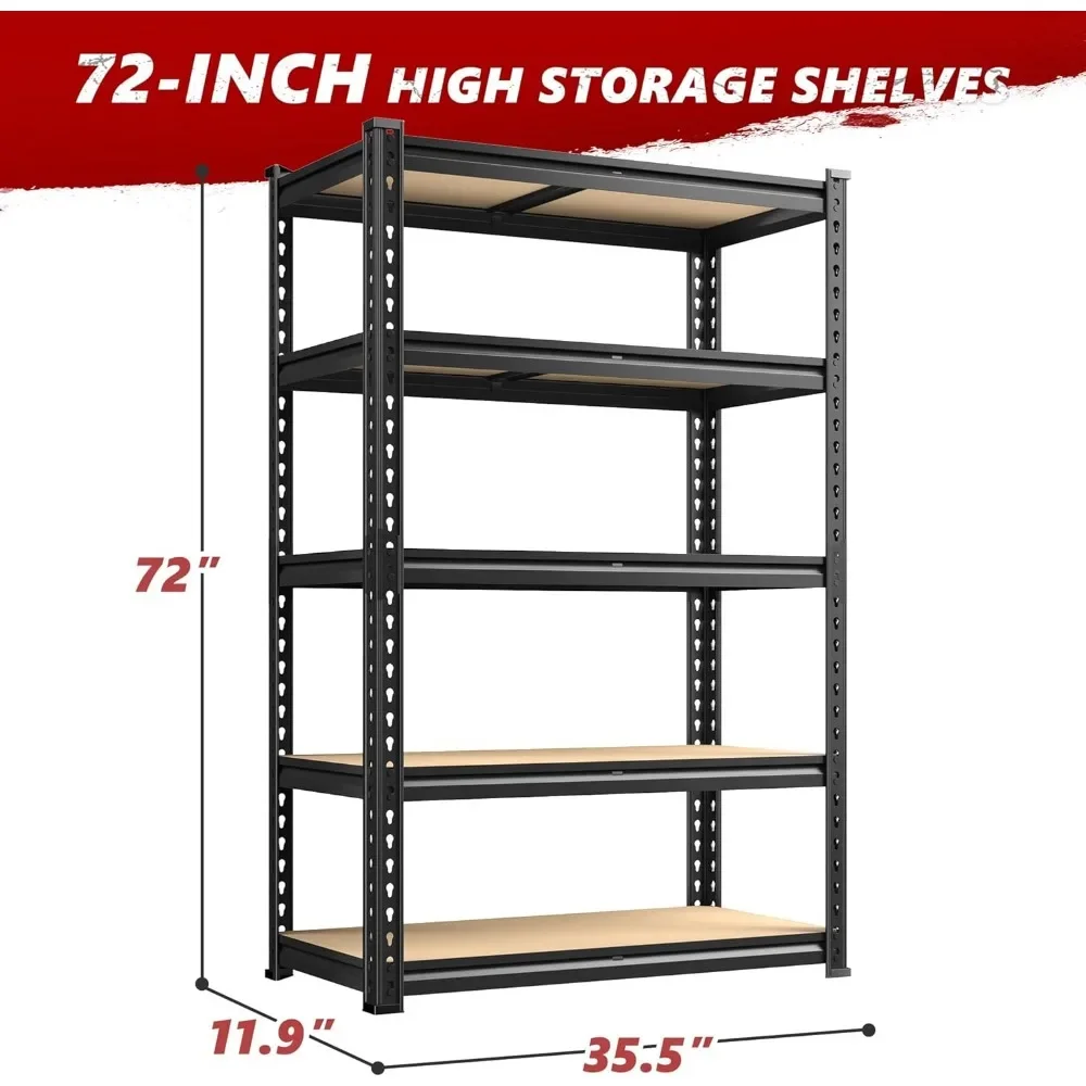 Rak Penyimpanan 2020LBS Rak Garasi 5 Tingkat Rak Garasi Tugas Berat Dapat Disesuaikan, Rak Rak Utilitas, Unit Rak untuk Penyimpanan