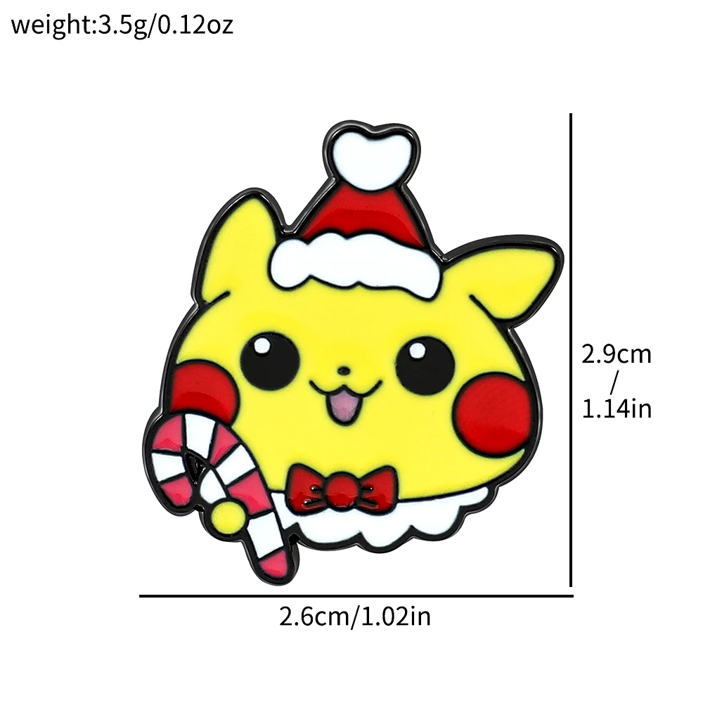 Anime Pokemon Brooch Christmas Cartoon Figure Pikachu Snorlax Psyduck Metal Badge Enamel Pin Xmas Kawaii Jewelry Accessories