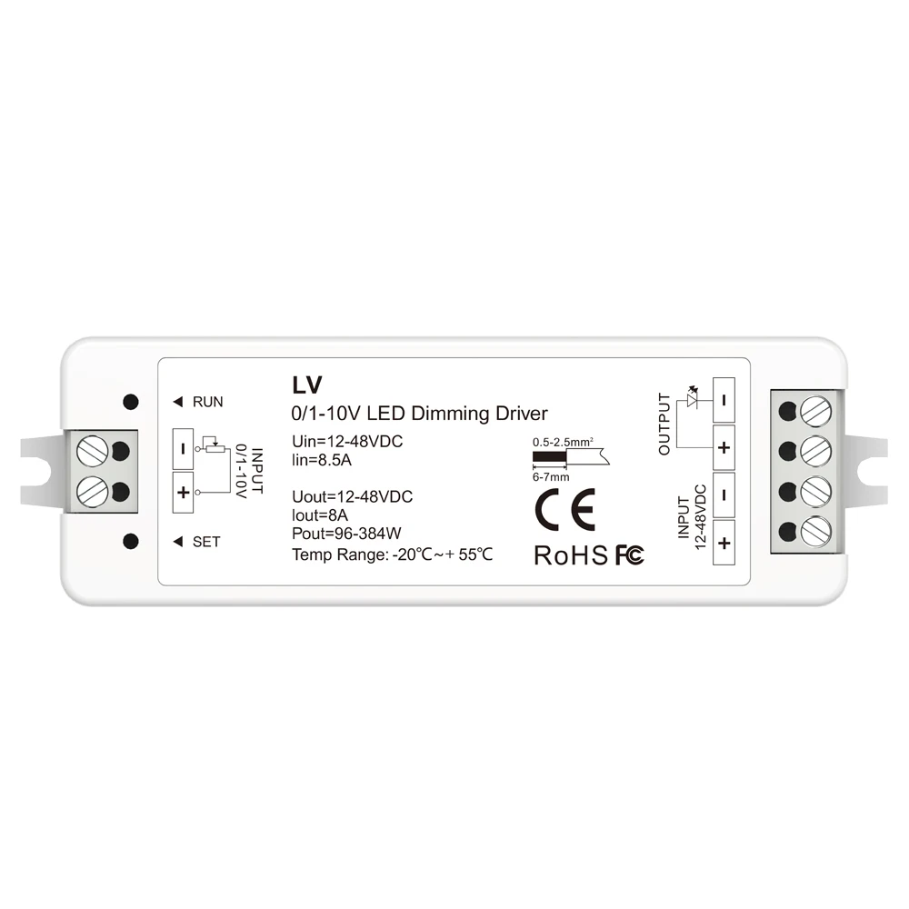 Imagem -04 - Mini cv Led Dimming Controller Canal dc 12v 24v 36v 48v Pwm Tensão Constante Saída 8a 384w Canal 010v bt