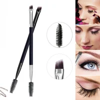 1 unidad 2 en 1 cepillo de cejas de doble cabeza + cepillo de pestañas herramientas de maquillaje cepillos cosméticos pestañas maquillaje brochas maquillaje