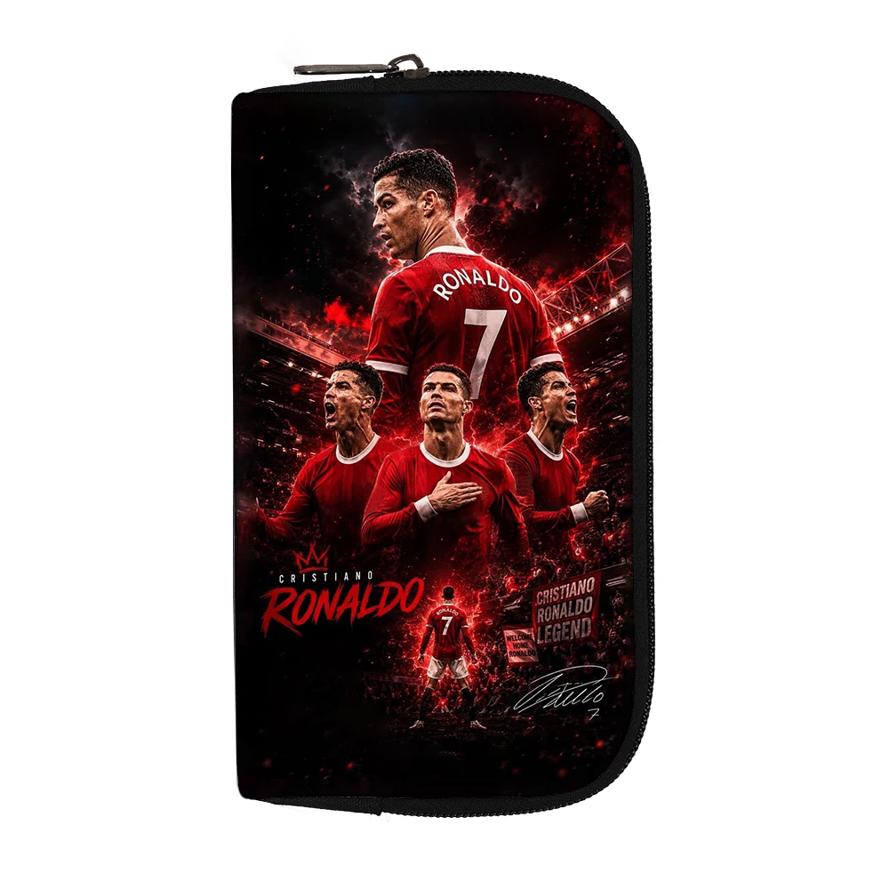 Women Men Clutch Bag headphone bag Ronaldo Wallets Portable Money Coin Purse Credit Card Money Bags  Football Star storage bag view 4