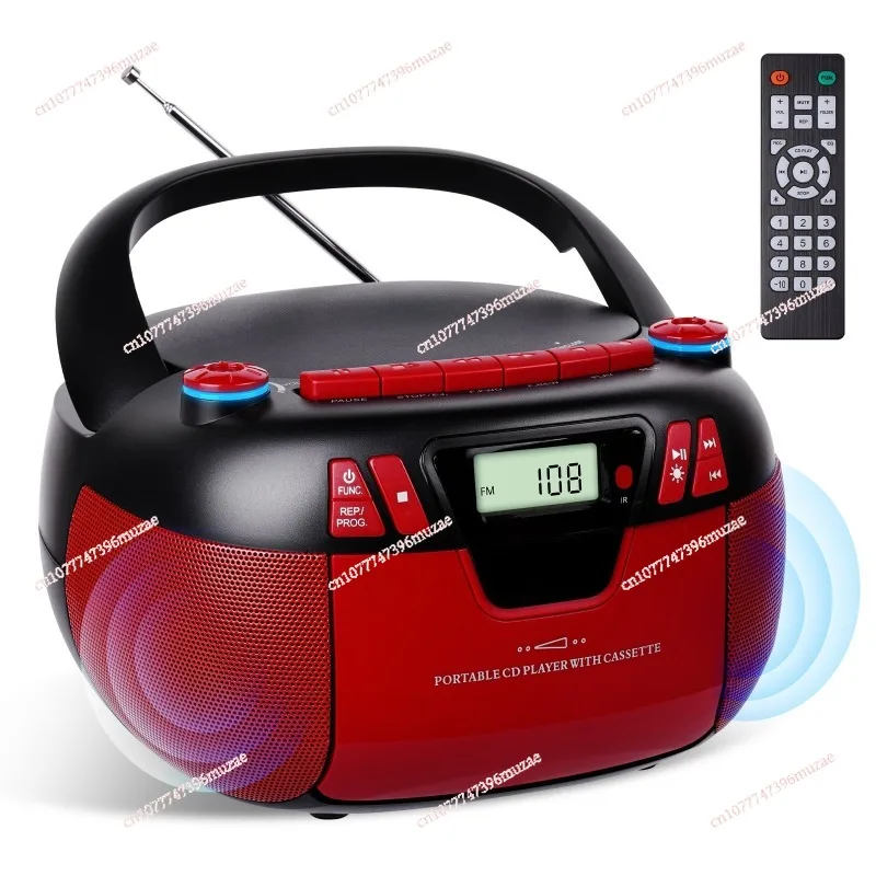 

Многофункциональный портативный стереофонический проигрыватель компакт-дисков с Bluetooth и кассетой USB и записью AM/FM