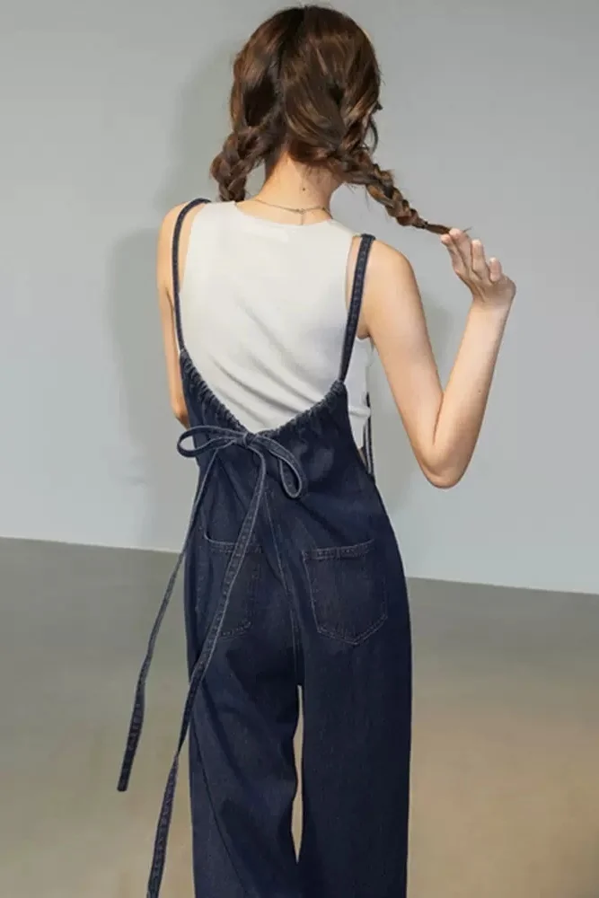 

Jumpsuit Women's Summer 2025 New Style Shoulder Strap with Temperament Goddess Style Denim Suspender Jumpsuit