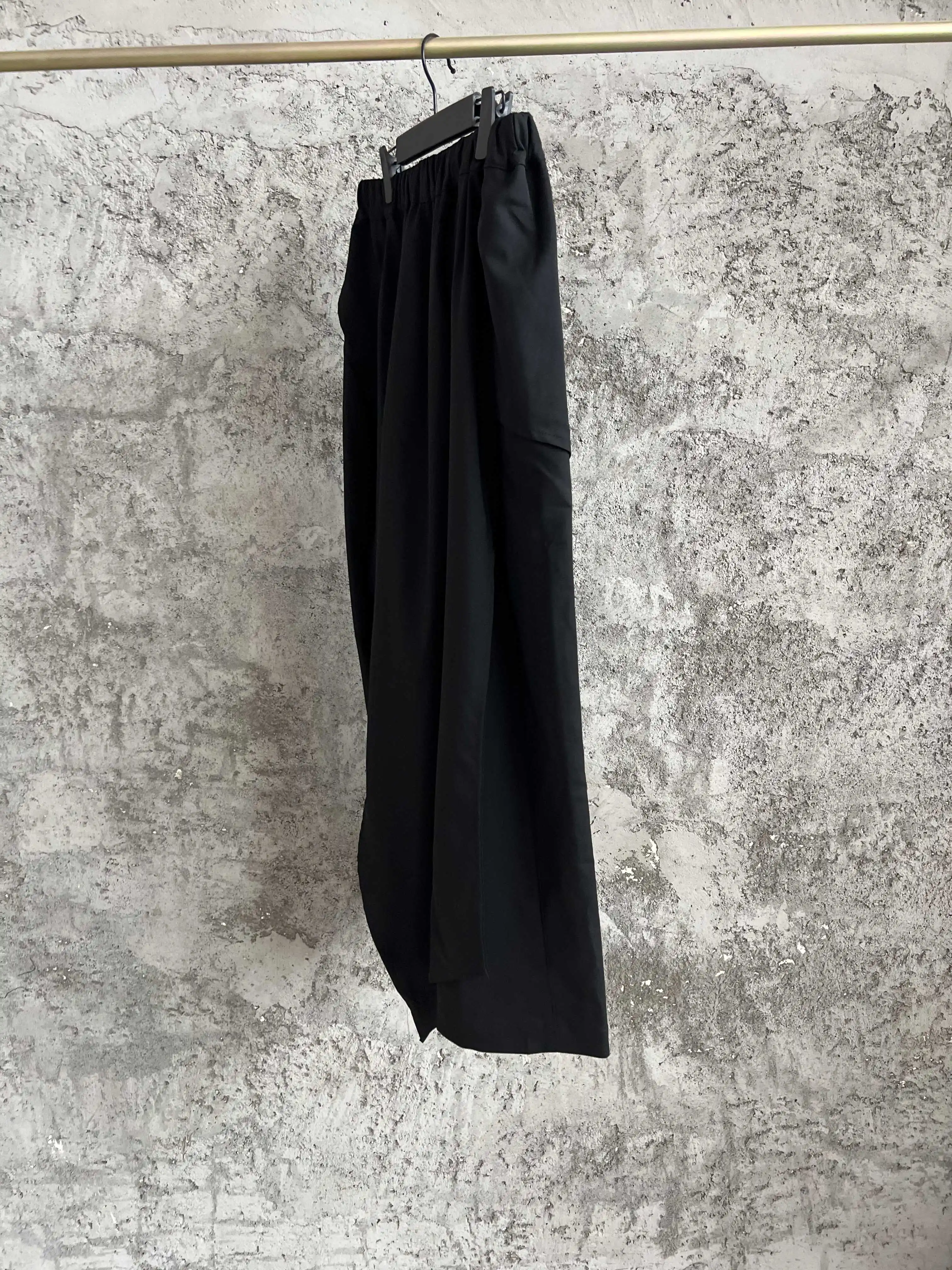 TOP-YAMAMOTO original Design sense multi-piece fabric drawstring waist skirt, casual wool irregular long pants for men