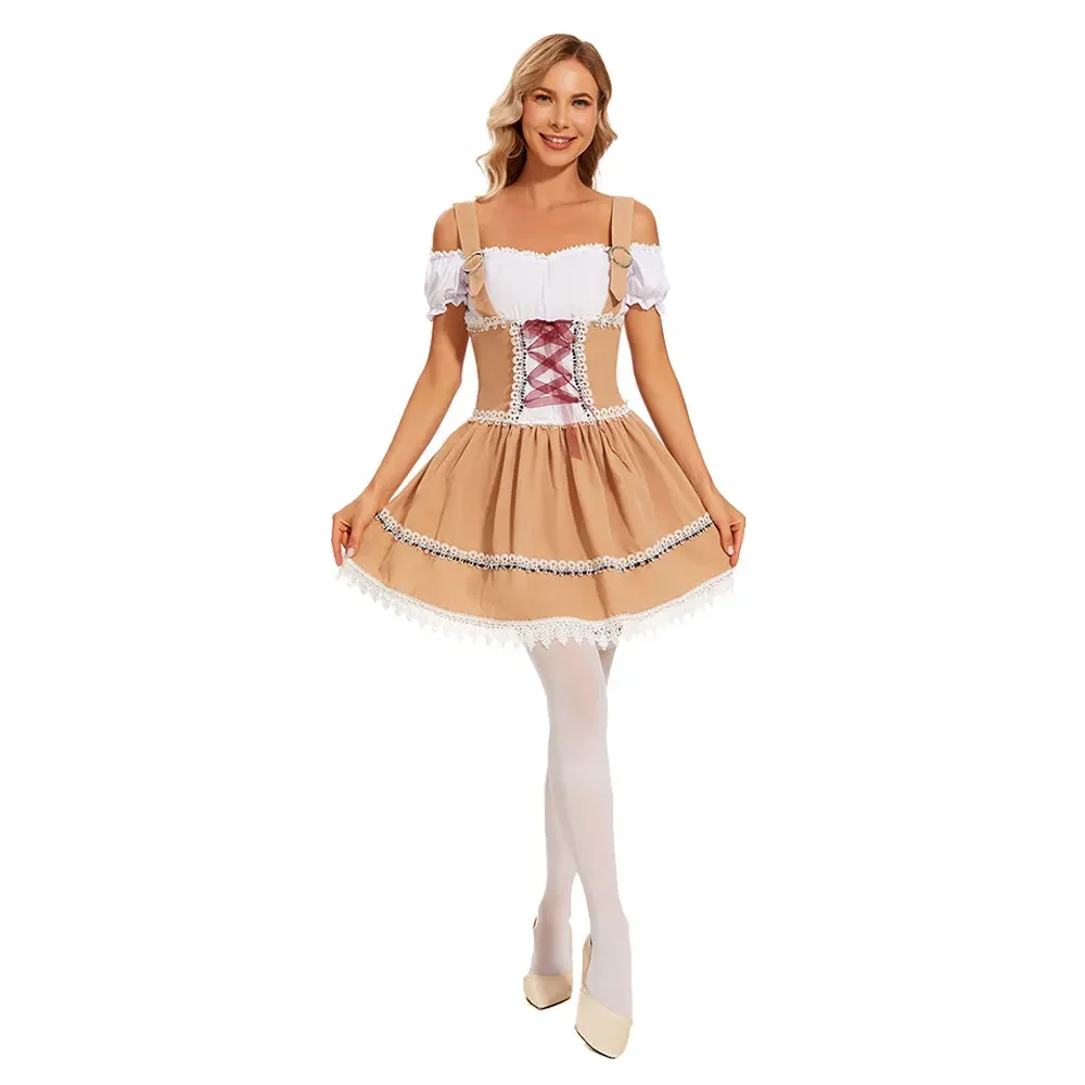 Bavaria Biermädchen Parade Kostüm Damen Traditionelles Deutsches Oktoberfest Kleid Sexy Lady Cosplay Oktoberfest Kostüme – Detail 6