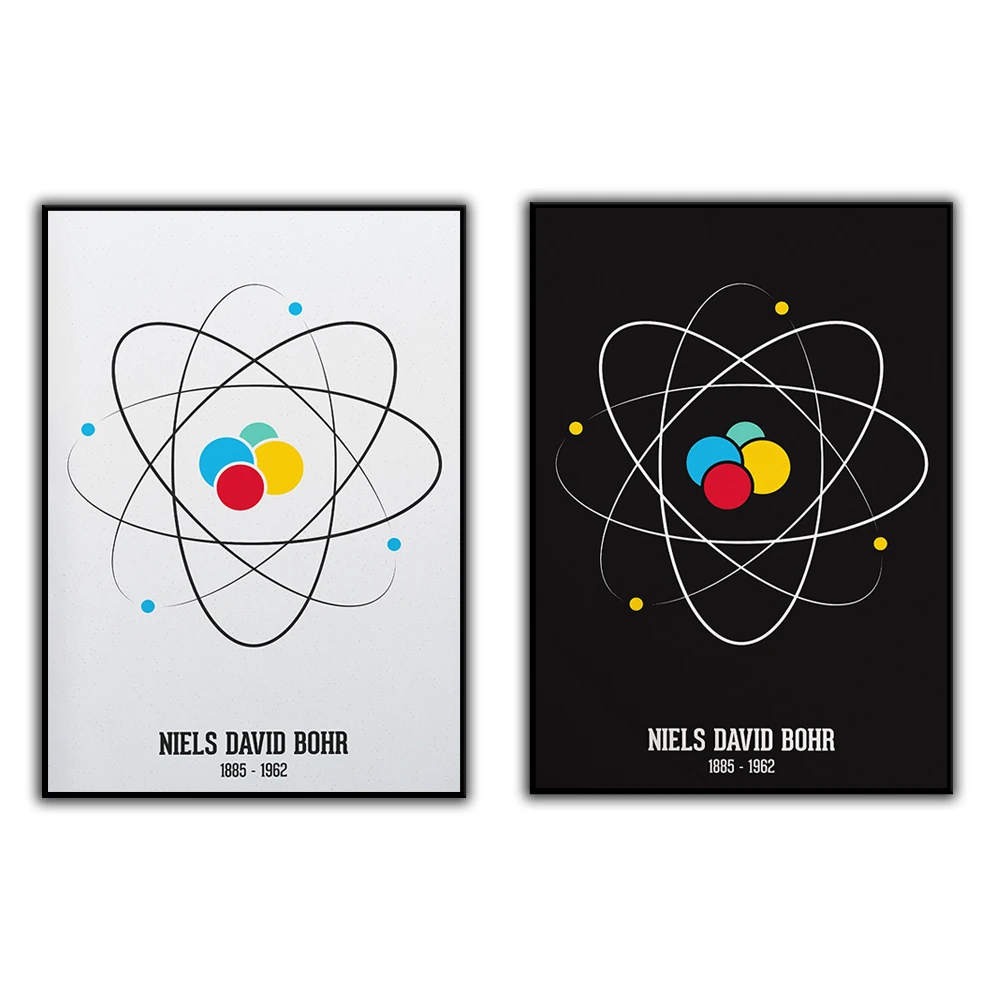 Science Print, Physics Print, Science Poster,  Atom Diagram Print, Physicist Gift, Science Illustration, Classroom Decor