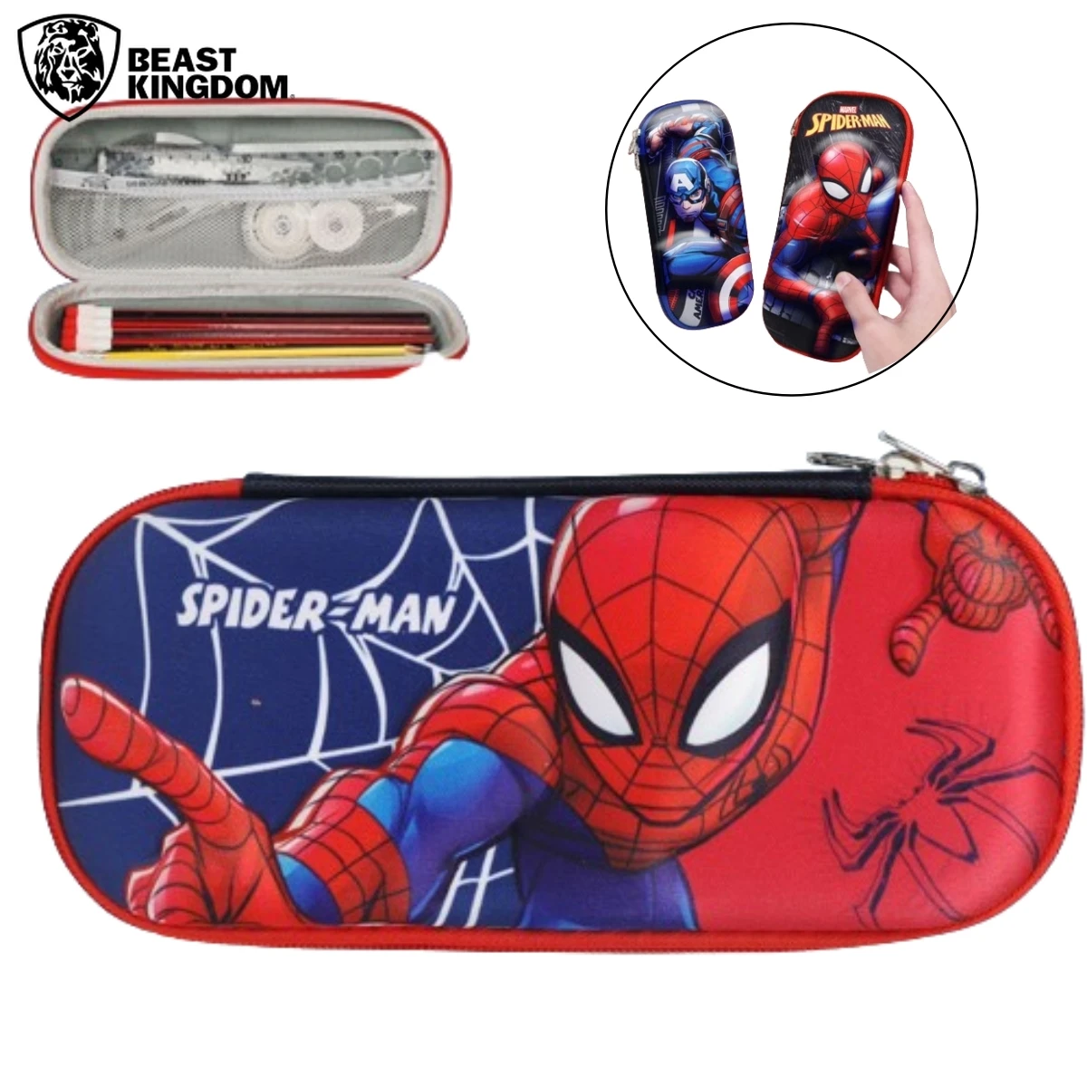 Astuccio per matite con stampa 3D Spiderman Iron Man Cartoon Pen Bag studente bambini astuccio per matite di grande capacità regali di compleanno