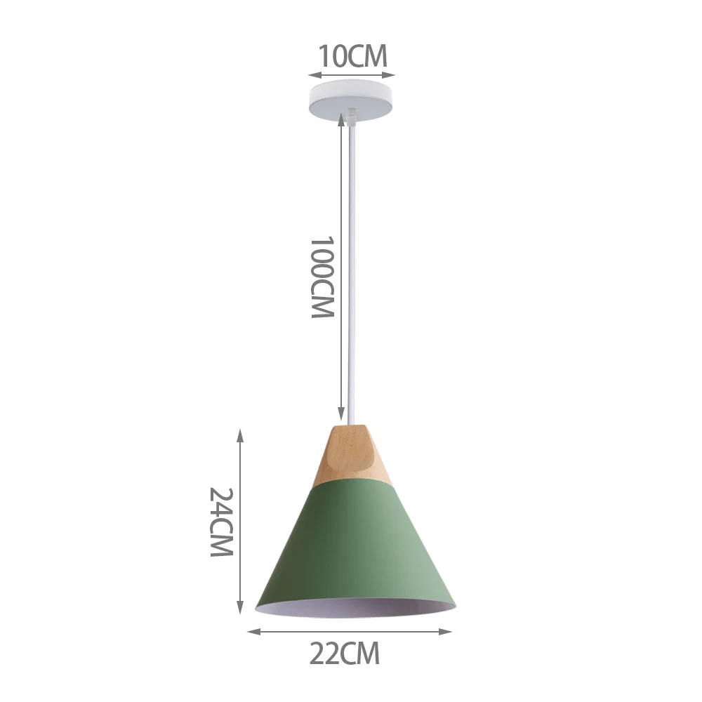 Groen Hout Hanglampen Nordic Modern Hanglamp Schaduw Keuken Woonkamer Indoor Verlichtingsarmaturen Led Loft Lampara Techo