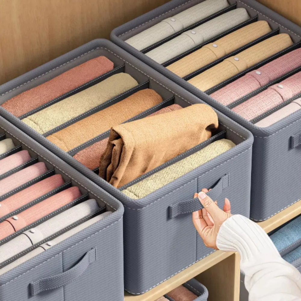 9/7/6 Grids Foldable Organizer for Jeans Sweatshirt Shirt Wardrobe Organizers of Cabinets Drawer Partitioned Dormitory Wardrobe