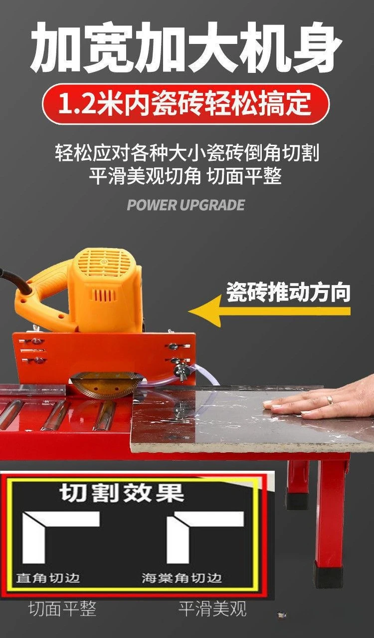 Portable small desktop multi-function dust-free water cutting beveled tile chamfering machine electric 45 degrees