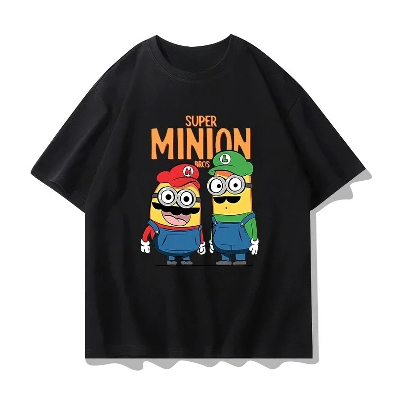 

Minions Cartoon Creative Joint Printing T-shirt Summer New Men's and Women's Loose Casual Trend Versatile Short-sleeved Top