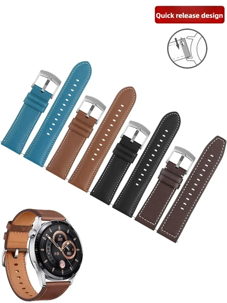 

Suitable for Huawei genuine leather watch strap watch3 GT 5 4 2 Pro smart watch replacement wristband leather strap