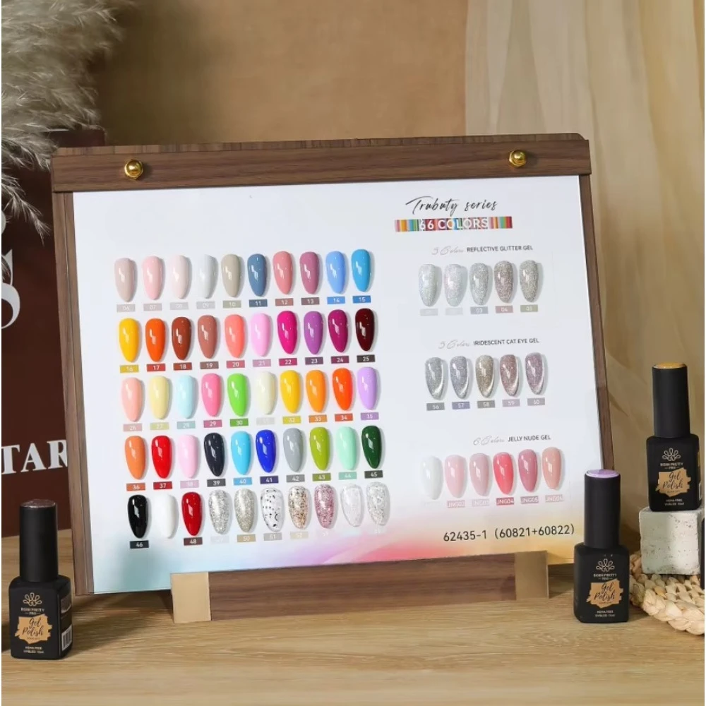 Nail Product 15ml 66 Popular Colors Glitter Gel Nail Vernis Collection High Pigment HEMA TPO Free UV Gel Polish Set