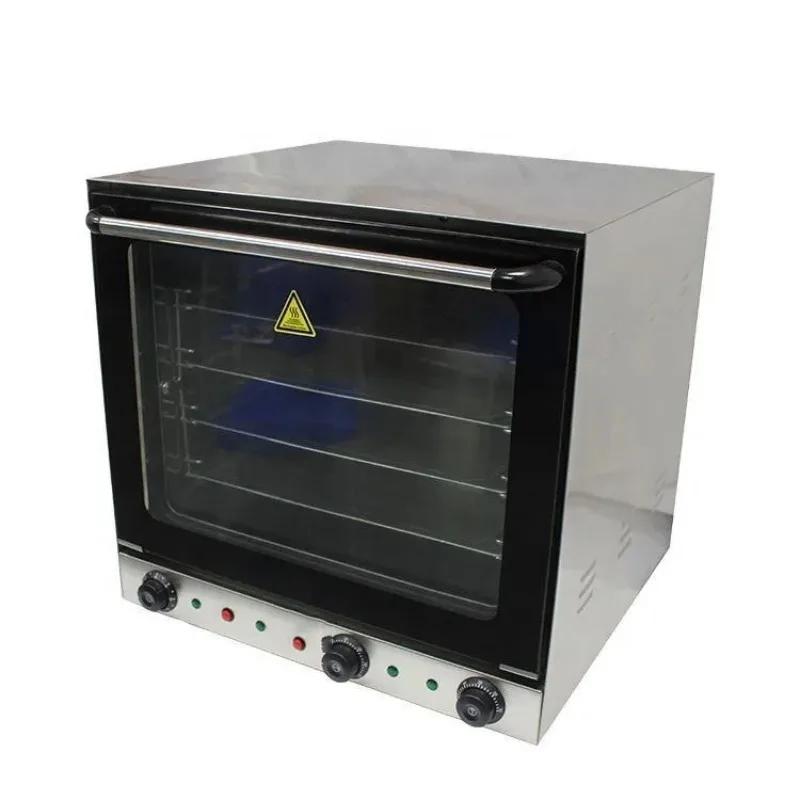 

Master Series 4-Plate Dual Fan Commercial Pizza Oven Timed Steam Visual Glass Door Perspective Convection Oven
