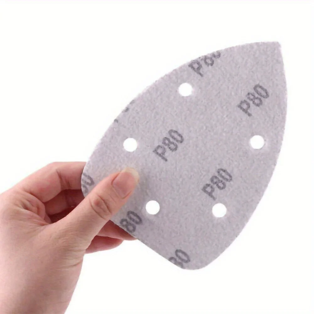 40/80Pcs Triangle Sanding Pads, Hook & Loop Detail Sander Sandpaper Sheets, 60/80/120/240 Grit for Wood Paint Surface Polishing - view 2