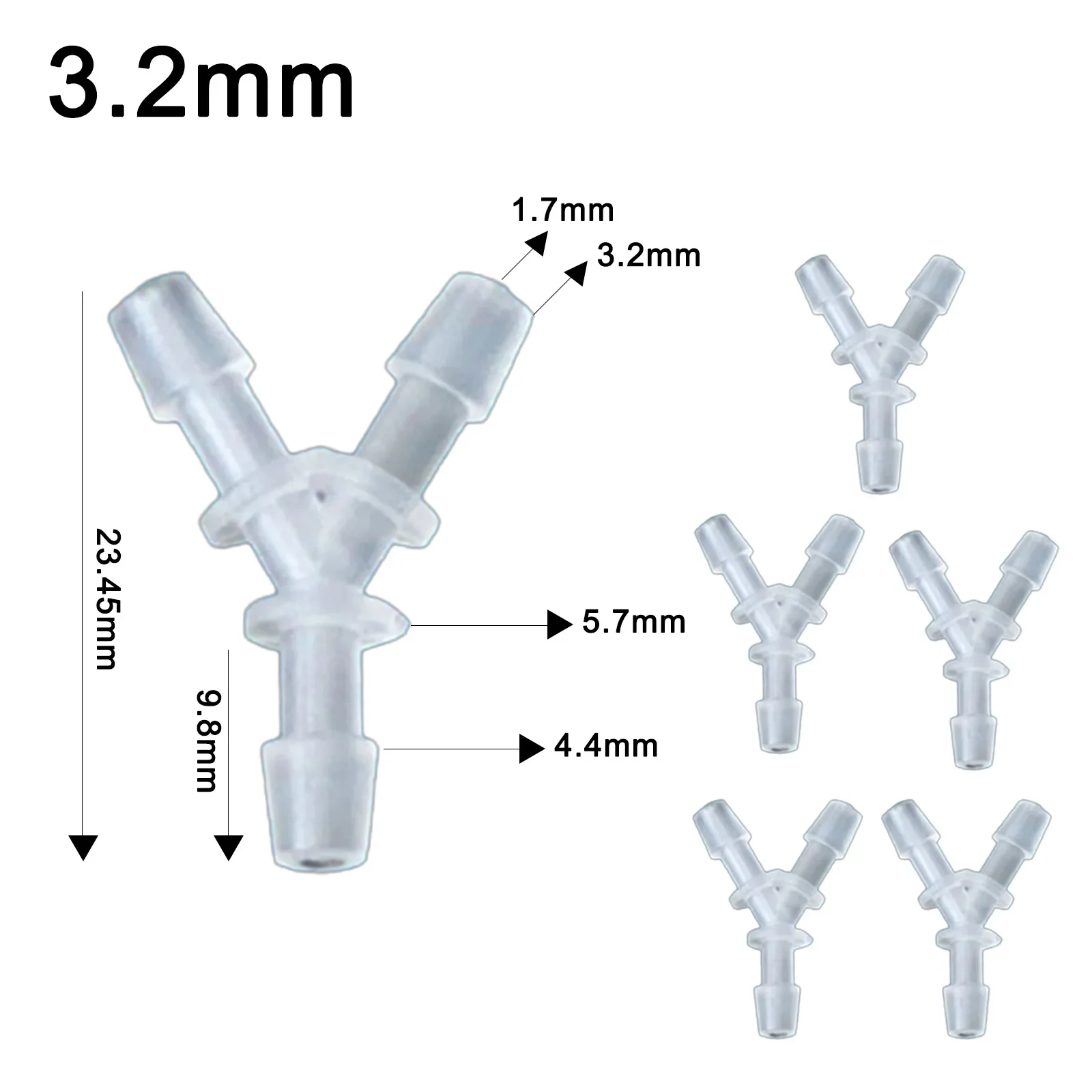 Air Pump Fitting Semictransparent Air Hose Connector Temperature Range -40 To 160 C Semictransparent 2.4MM 3.5MM 7.9MM