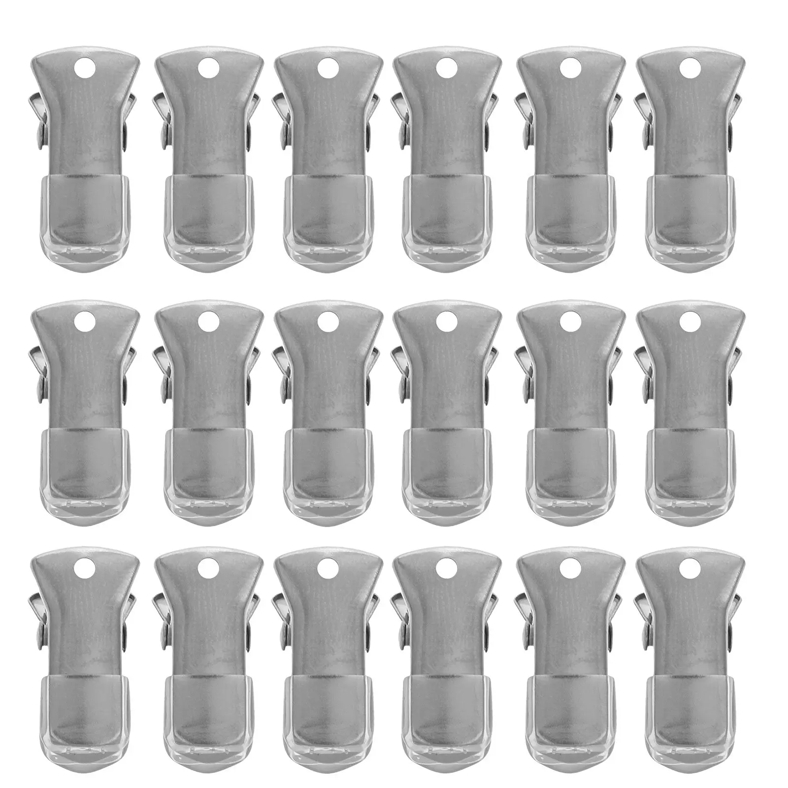 50Pcs Silver Metal Crocodile Clips Non Slip Flat Mouth Alligator Clamps for DIY Badge Holders Lanyard Name Tag Craft Accessories
