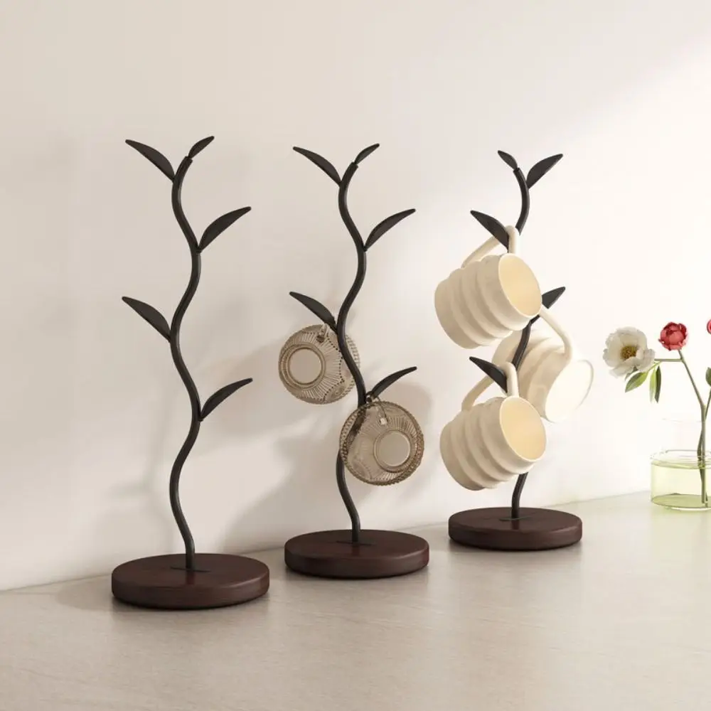 

Modern Tree Shape Coffee Mug Holder Anti Rust Easy Access Cup Display Stand Multifunctional 4 Hooks Mugs Storage Rack Home