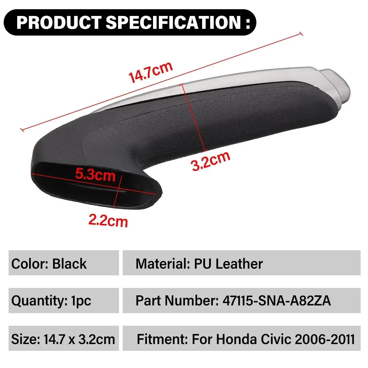 Car Handle Grip Covers Parking Hand Brake Handle Sleeve Protector For Honda for Civic 2006 2007 2008 -2011 Car Accessories