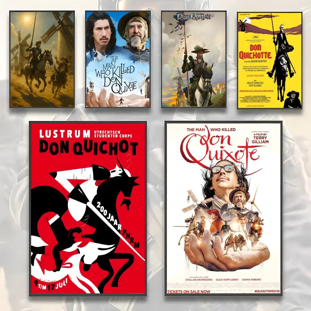 Poster Sticky Wall Art Printing Waterproof Home Living Bed Room Aesthetic Decor World Famous Movie D-Don Quixote