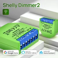Shelly Dimmer 2 interruptor inteligente Mini WiFi interruptor Mini relé para luces inalámbrico Compatible con Alexa Google Assistant No Neutral