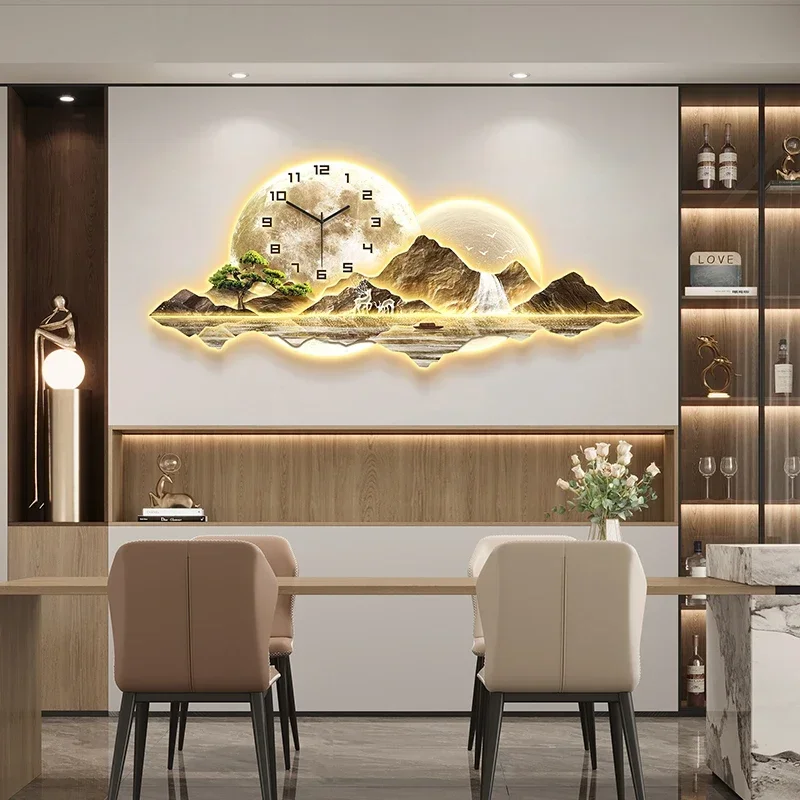 

Fashion Restaurant Wall Watch Silent Design Creative Aesthetic Nordic Wall Clocks Chinese Style Horloge Ornaments Home Decor