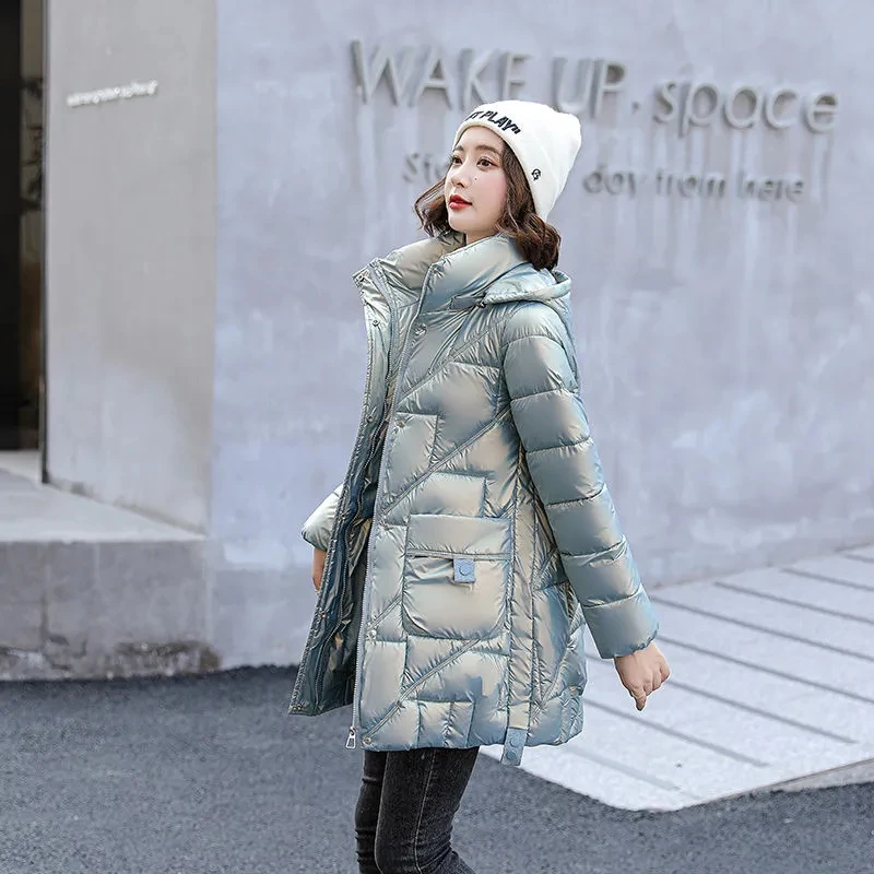 2023 New Women\'s Parkas Winter Down Cotton Jacket Hooded Cotton Padded Coat Korean Loose Warm Thicken Coat Windproof Outwear