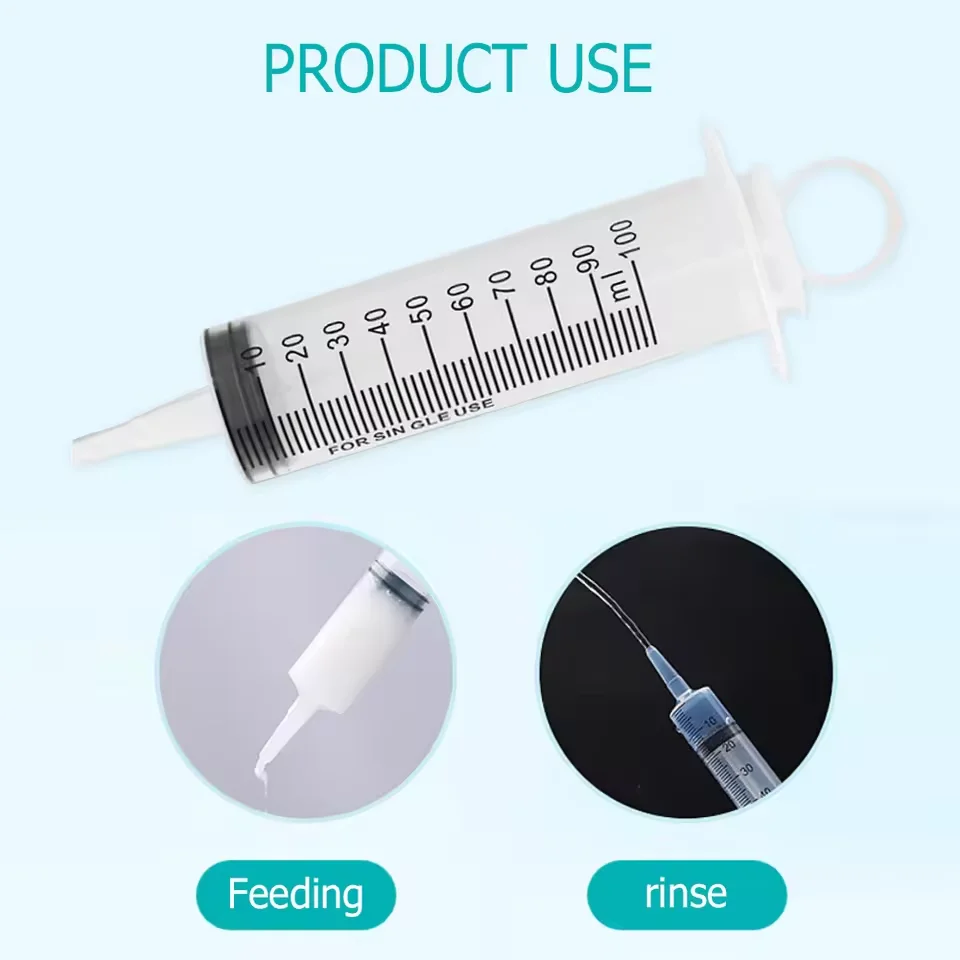 Nutrient Syringe 20ml 60ml 100ML Plastic Syringes Health Measuring Without Needle Glue Pet Animal Needle-Free Feeding Tools