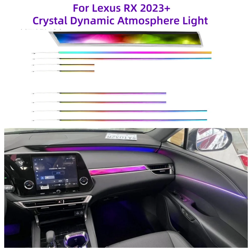كريستال أجواء ديناميكية ضوء لكزس RX 2023 + الضوء المحيط السيارات الإضاءة الداخلية كوب ماء ضوء مضيئة القرن جديد