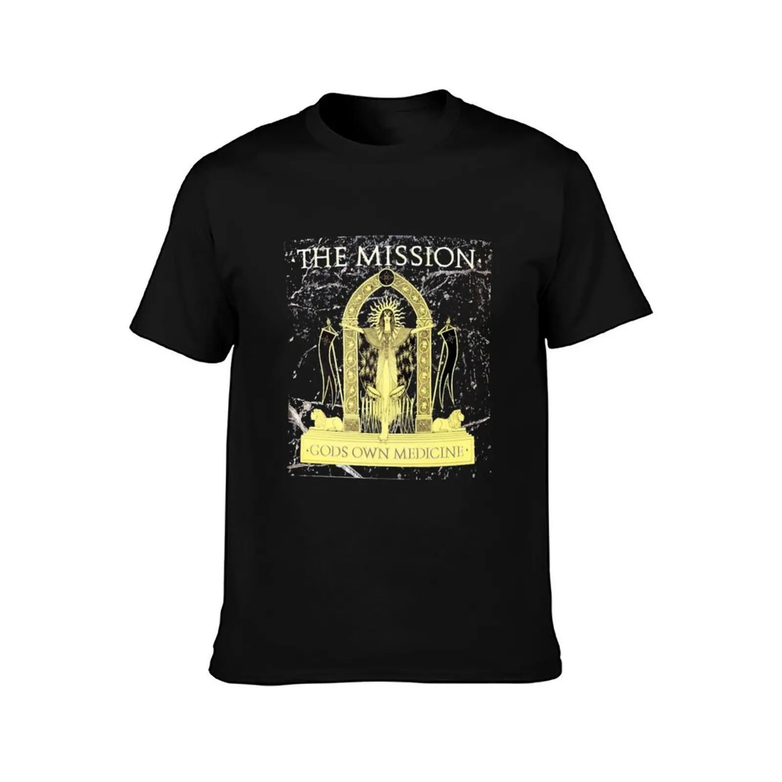 The Mission Gods Own Medicine T-Shirt, Summer Casual Cotton Tee, Oversized Streetwear Tops, Vintage Graphic Print, 100% Cotton
