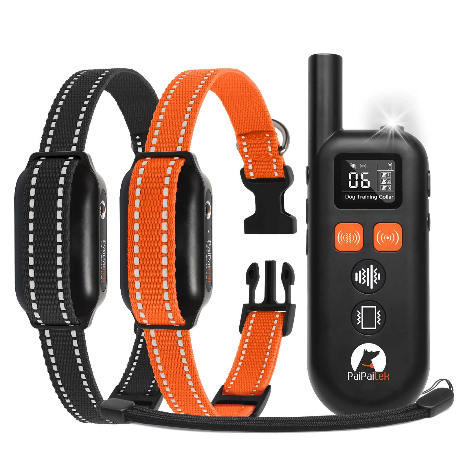 Collier de dressage pour chien à ultrasons pour chiens de petite, moyenne et grande taille, collier de dressage pour chien sans choc 3300 pieds, collier vibrant pour chien sans choc