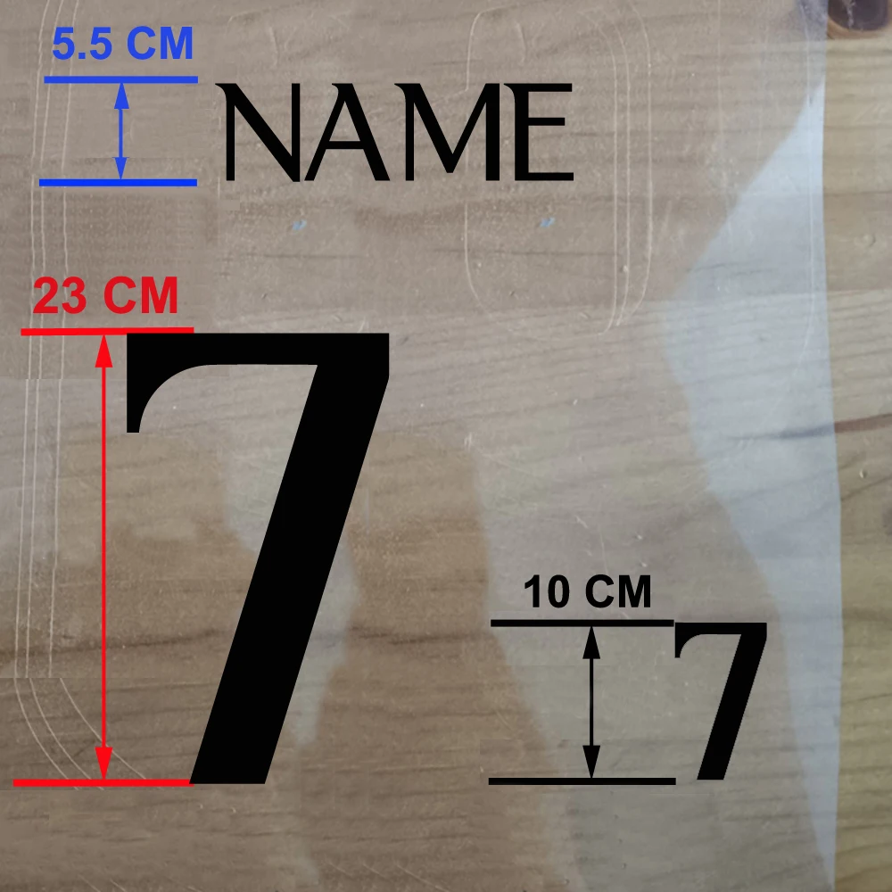 Madrid Football Team Home And Away Name Number Patches  7# 10# 11# 8# 9# Black Customized Heat Transfer Printing Sticker iron-on