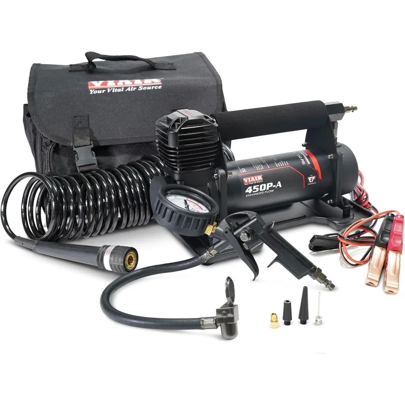 VIAIR 450P-A EF Enhanced Flow - 45144 Tire Inflator Portable Air Compressor for Truck & SUV | 100% Duty Cycle @ 100 PSI