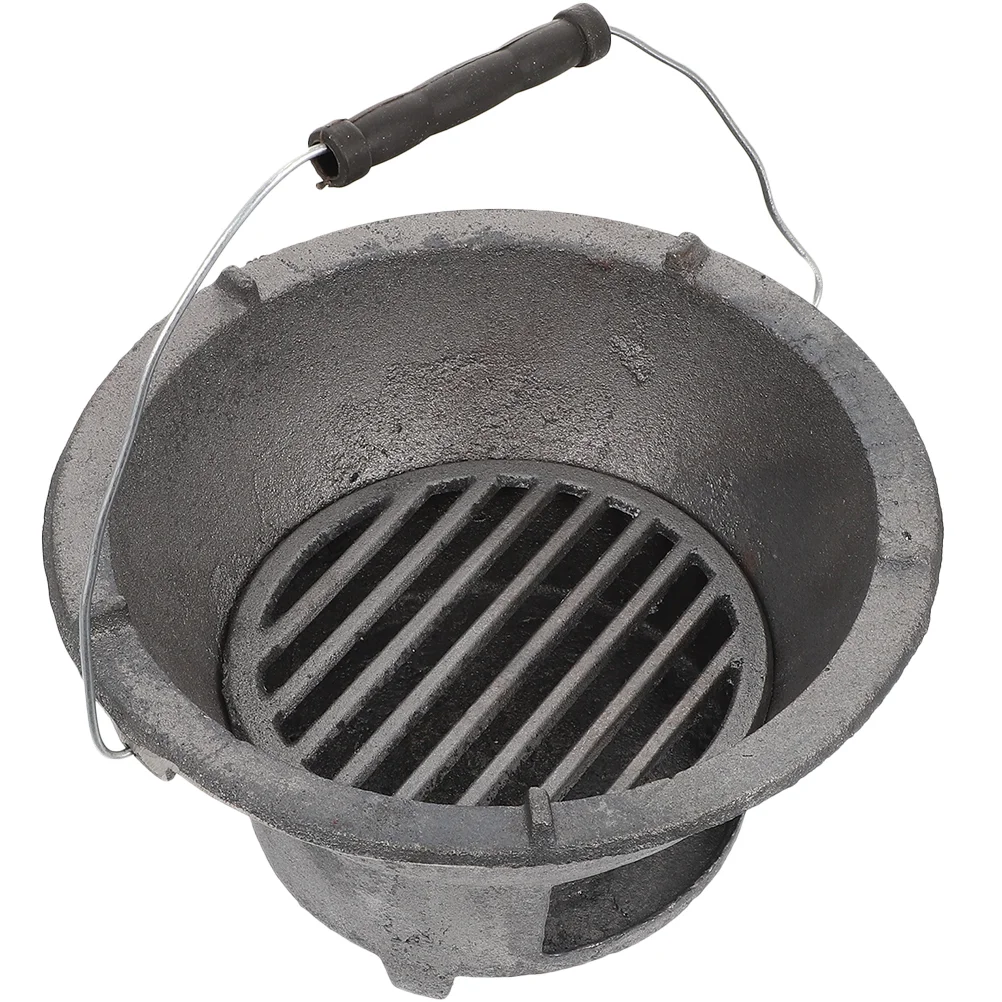 

Pig Iron Stove Camping Stoves Portable Bbq Barbecue Tool Charcoal Outdoor for Soup Grilling Accessories Cooking