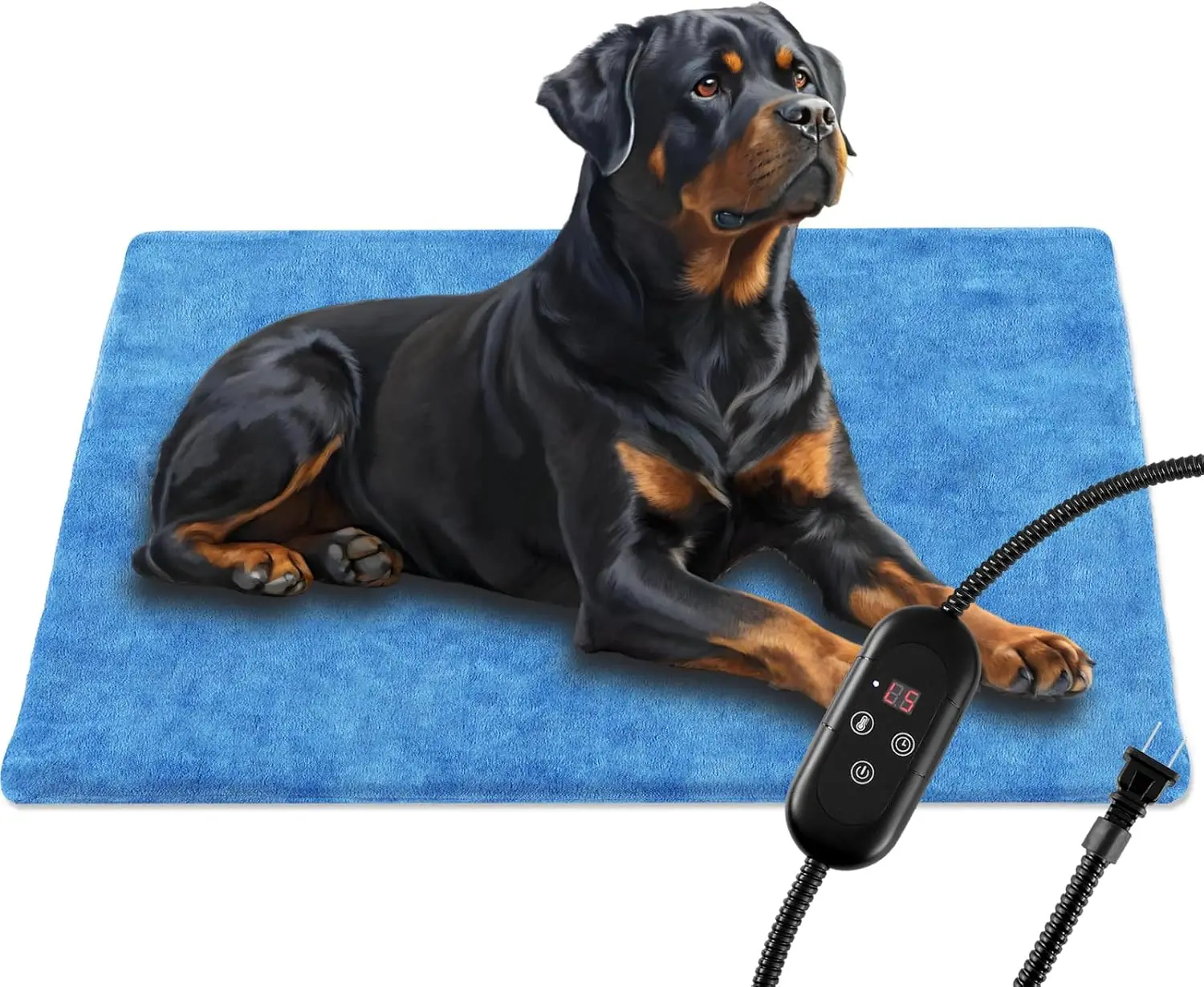 

Водонепроницаемый электрический греющий коврик для животных с таймером и контролем температуры - 23,6x35,4 дюйма