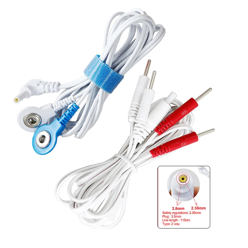 Electrode Wire Snap Connection Electrode Pad Cable For EMS Muscle Stimulator Massager Plug 2/4 Way Wires