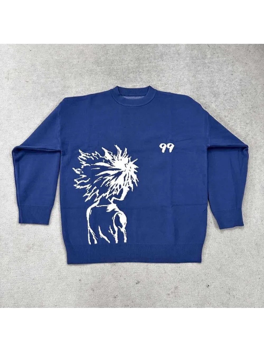 

2026 autumn and winter new cartoon anime jacquard round neck long sleeved loose sweater for both men and women versatile lazy