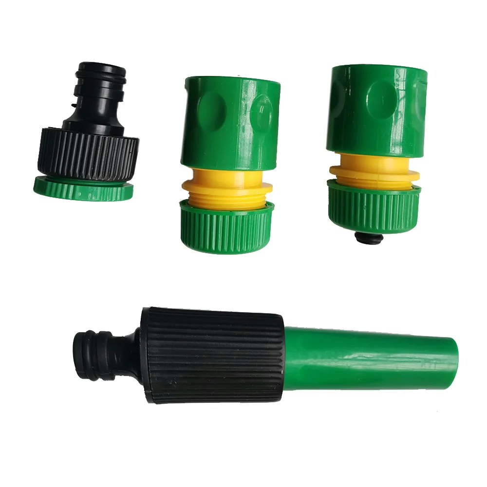 Connector Spray Nozzle Faucet Washing 4pcs Attachments Coupling Extra Fittings Garden Hose Pipe Plastic Sprinkler
