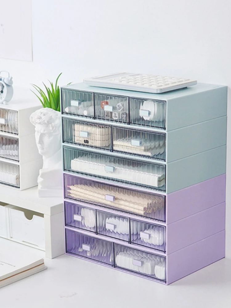 Desktop Drawesk Stationery Organize Caser Cosmetic Storage Box Free Combination Multi-Layer Divider Can Be Stacked De