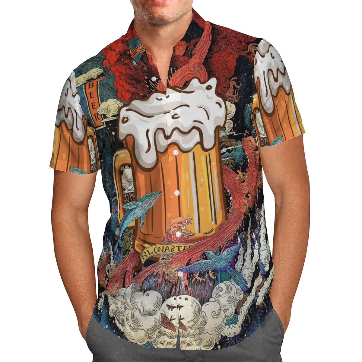 

Faionable 3D Printed ort Sve irt Men's Casual Wear Spring Summer Season Thin Fabric Loose Fit Sle Daily Use