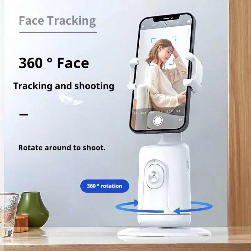 AI Face Recognition Phone Gimbal with 360 Degree Tracking and Anti Shake for Vlogging and Streaming