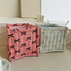 Home Bow Fabric Desktop Storage Basket Placeholder Basket