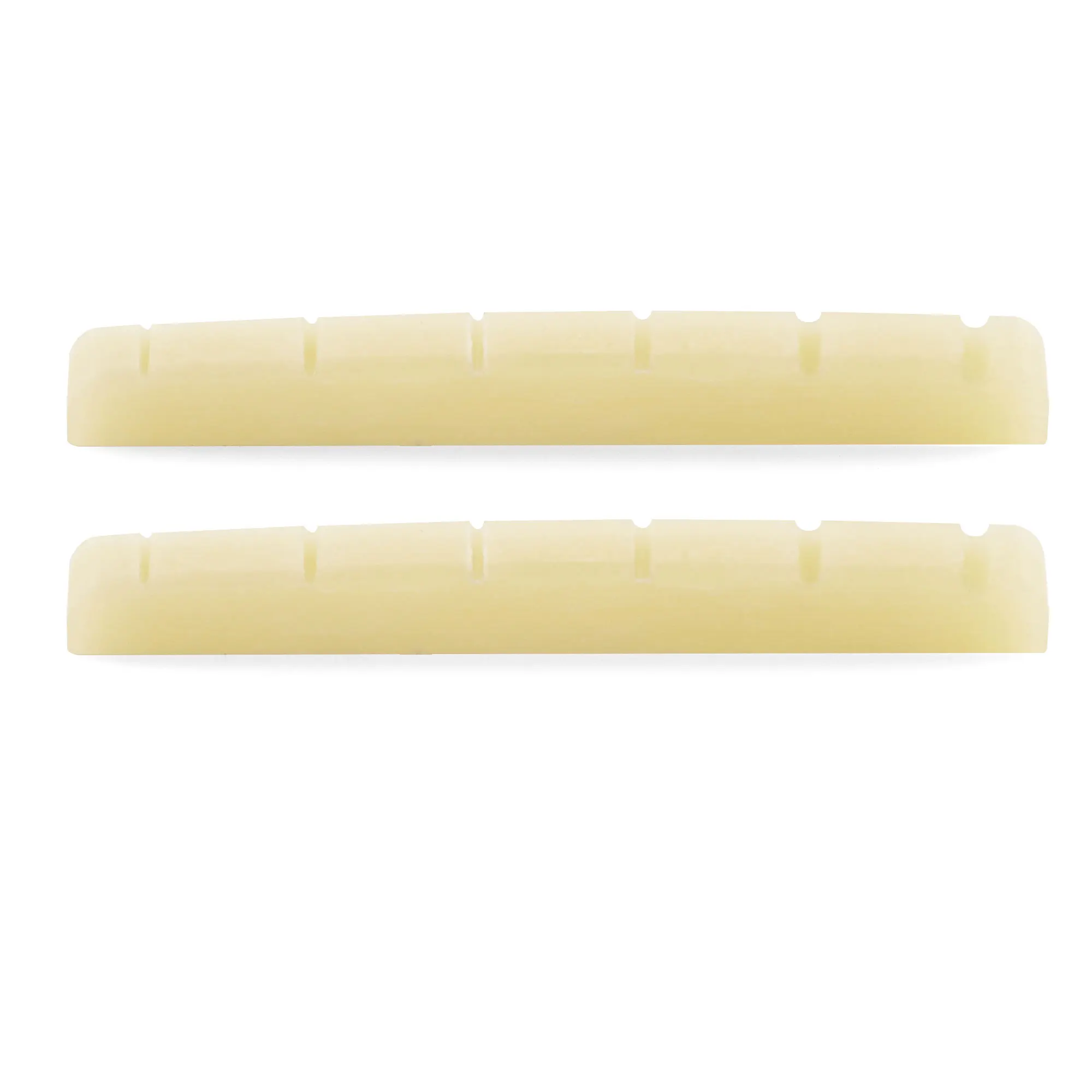 Musiclily Pro 40,5 x 3 x 5 mm flacher, geschlitzter Knochensattel für 6-saitige Squier Affinity ST Tele Style E-Gitarre (2er-Set) – Detail 2