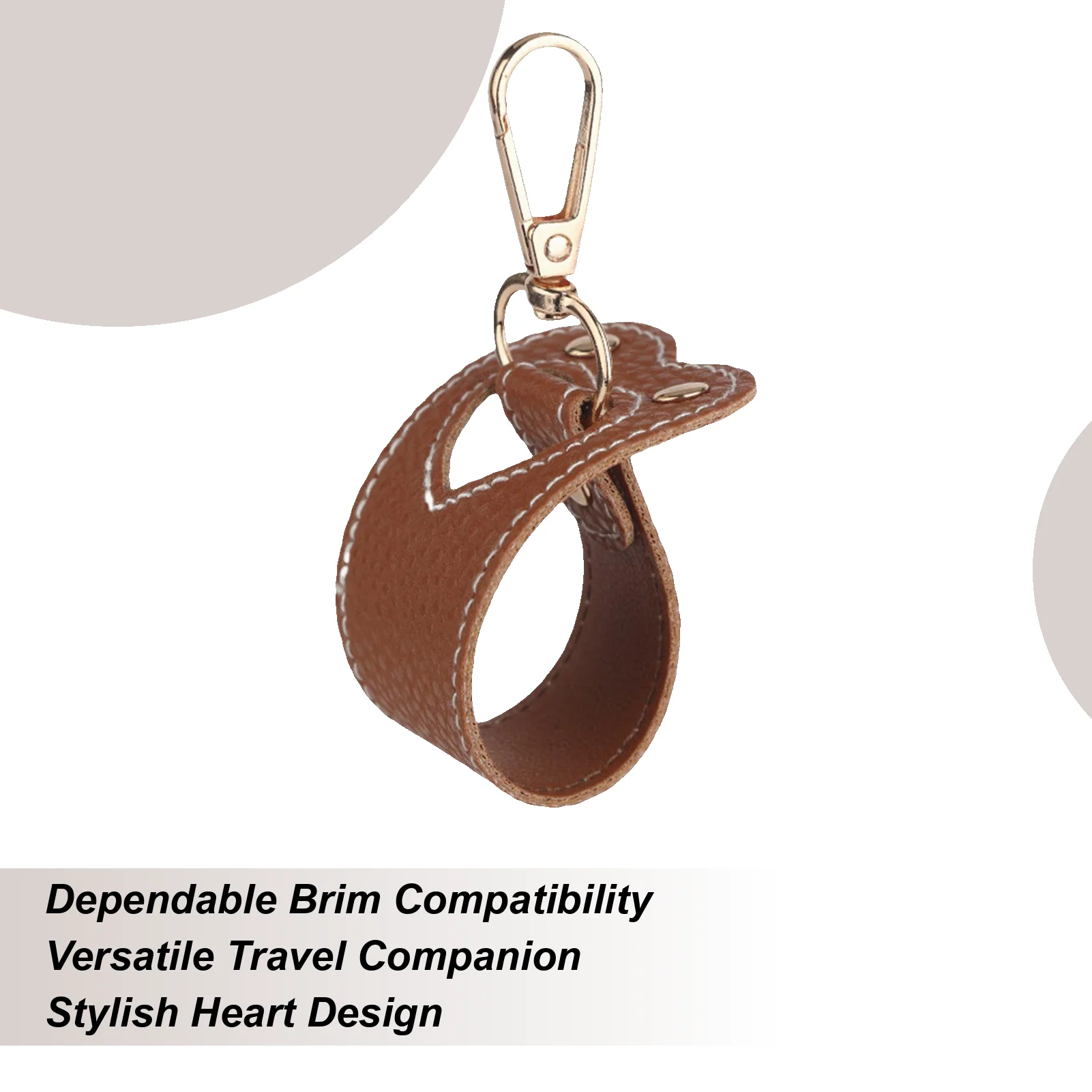 

Hat Clip For Travel On Bag PU Hat Holder Clip For Bag Heart Pattern Foldable Organizer Elegant Carrier For Camping Commuting