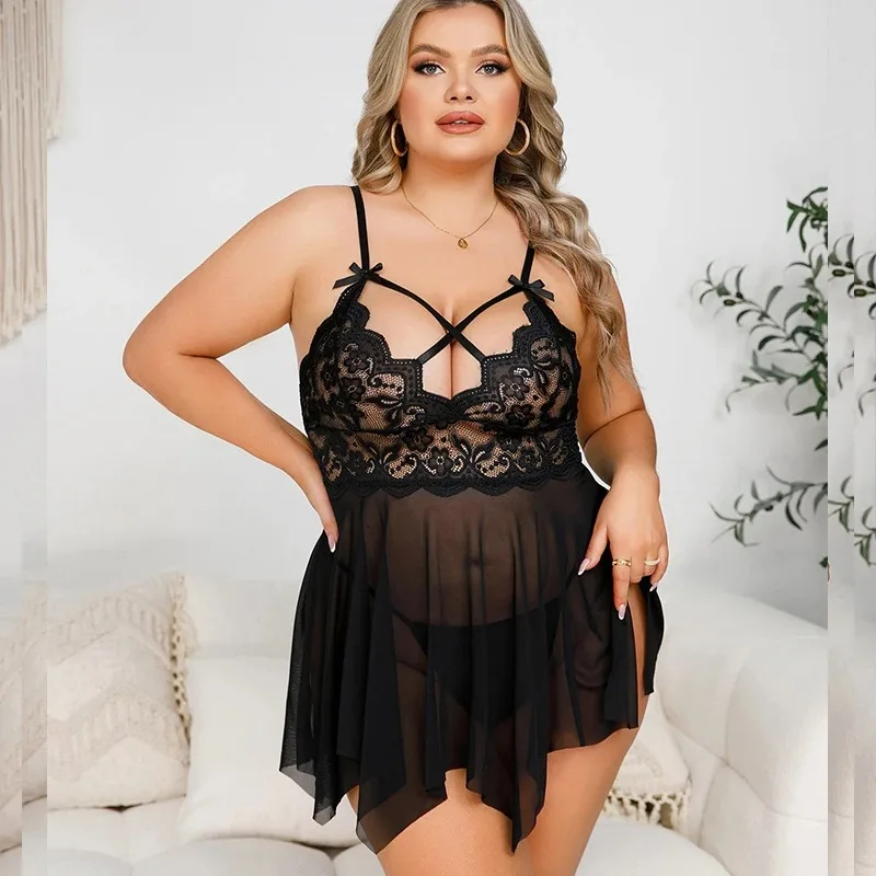 Été nouvelle robe de nuit chaude femmes vêtements de nuit sans entrejambe pyjamas robe en dentelle vêtements de nuit porno chemise de nuit robe transparente pyjama ensembles