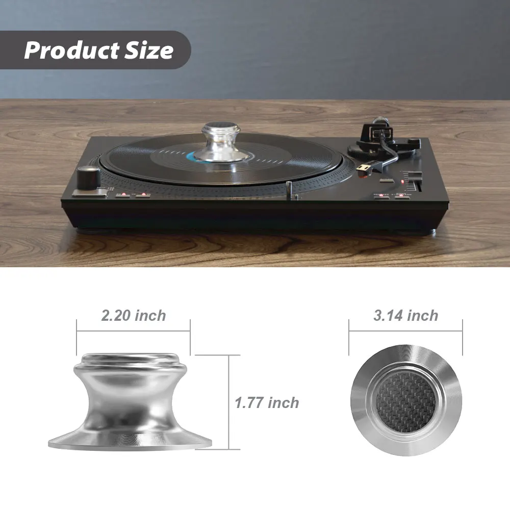 12 Inch LP Vinyl Record Record Turntables Weight Stabilizer LP Vinyl Black Clamp Aluminum Metal Player Accessories