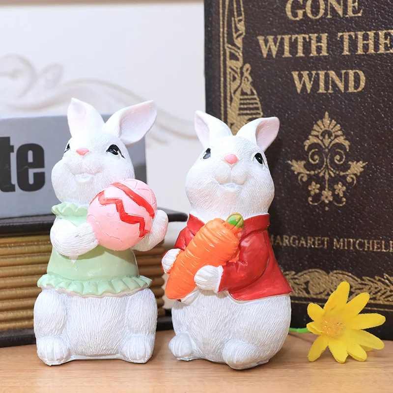 Kleine Hasen-Silikonform, Niedliche Kaninchen-Kerzen-Deko-Form, Hase mit Ei und Karotte Statue, Harzform für Heimdekoration und Schreibtisch-Deko