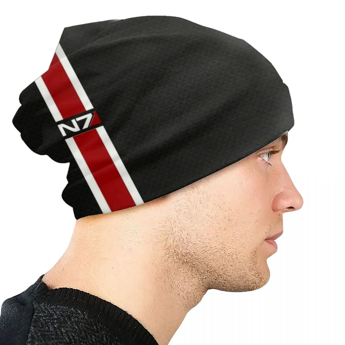 Classic Video Game N7 Mass Effect Skullies Beanies Caps Men Women Unisex Fashion Winter Warm Knitting Hat Adult Bonnet Hats