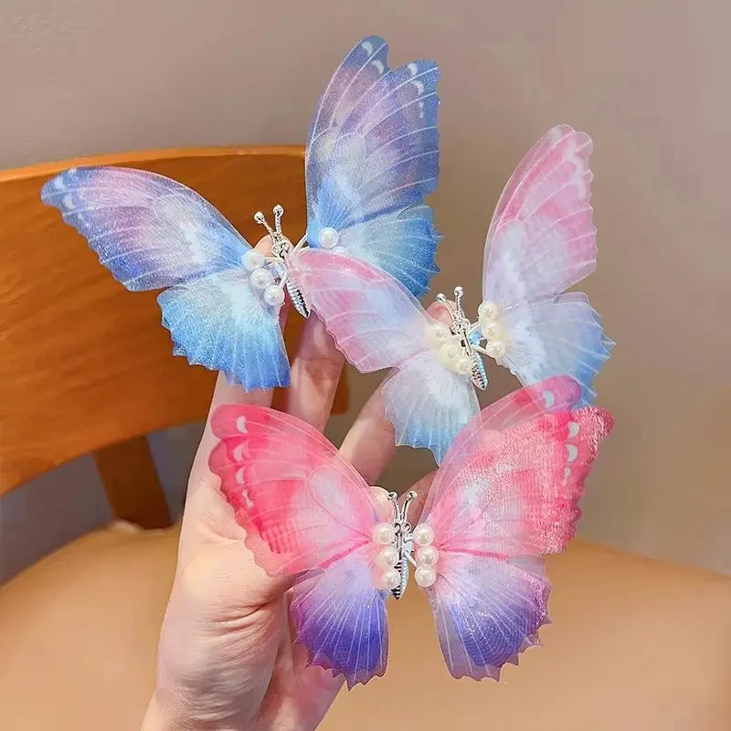 Butterfly Hair Clips Suitable for Adults and Children Butterfly Pearl Hair Clip Moving Wings Hair Accessories Hairpin Headwear