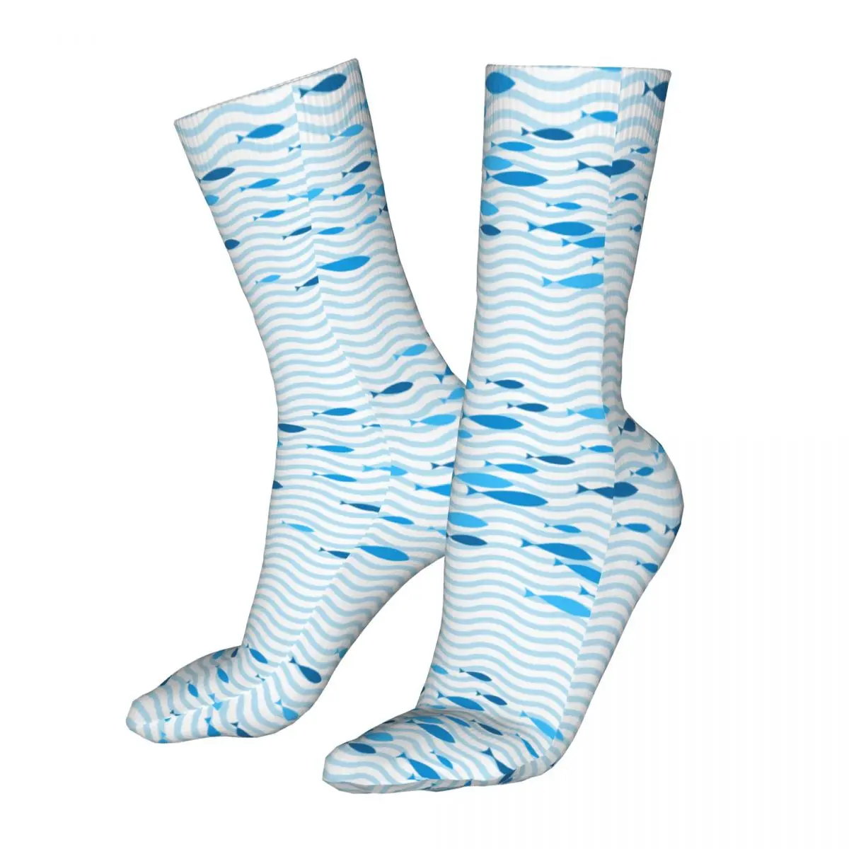 Men Bike Swimming Fish Pattern Socks Cotton New Women Socks